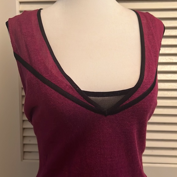 NWT Adrianna Papell Purple and Black Sheer Layer Sleeveless Tank Top size XL - Picture 2 of 10